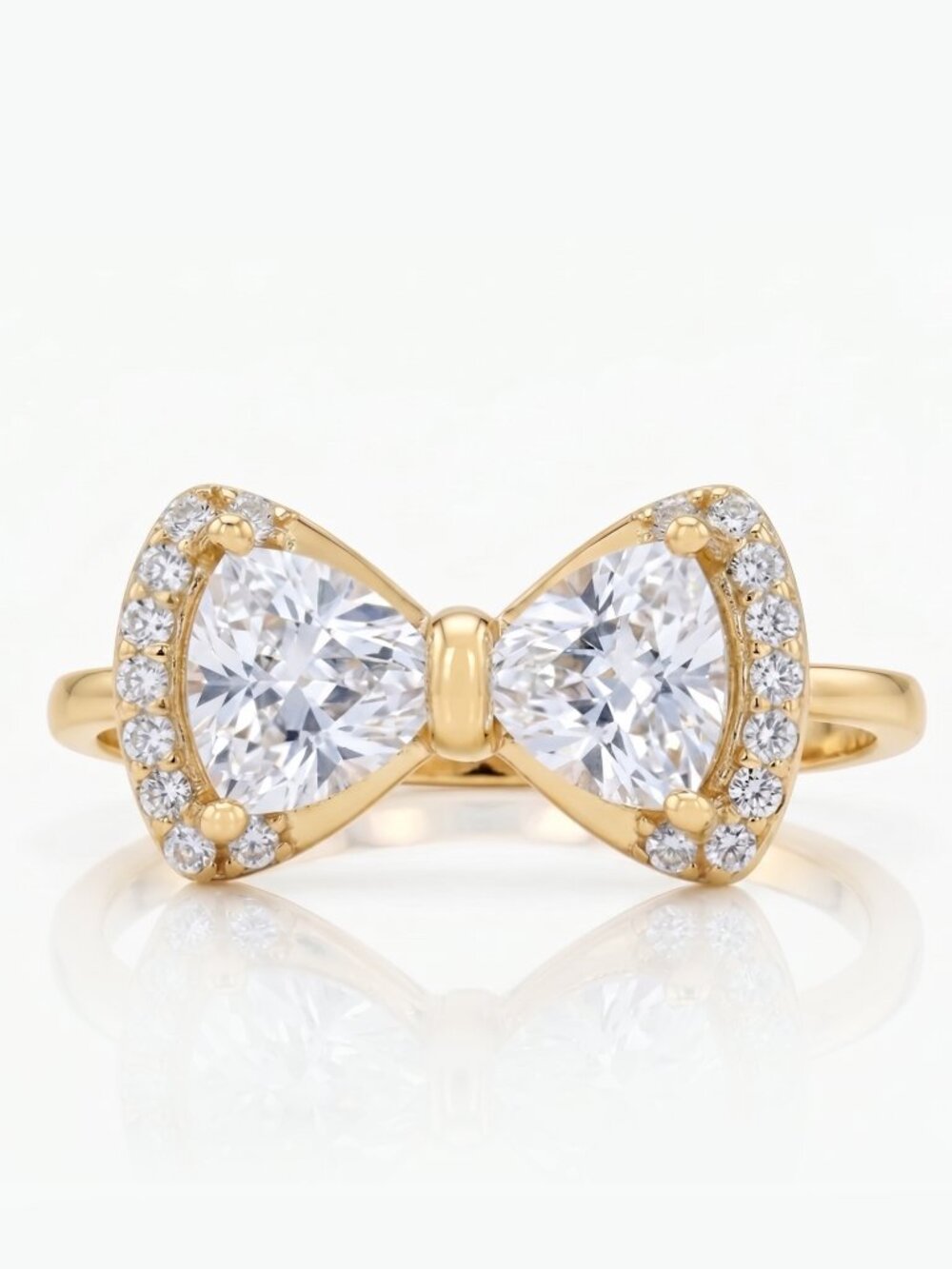Gold Bow Ring, 925 Sterling Silver, 10k Gold Finish Charmed Aroma